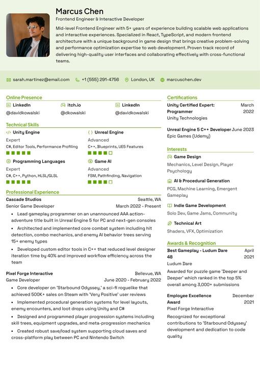 Resume Template Right
